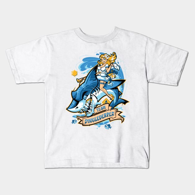 Shark Rodeo Kids T-Shirt by Dinglederper